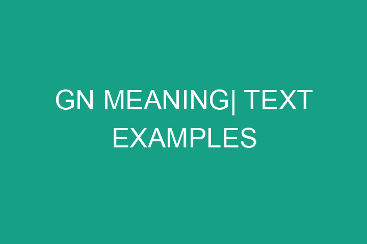 GN Meaning| Text examples