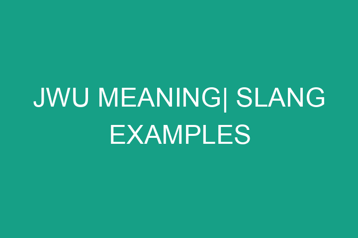 JWU meaning| Slang examples