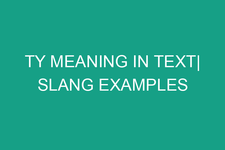 TY meaning in text| Slang examples