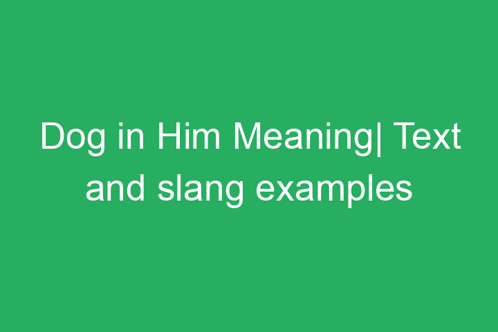 Dog in Him Meaning| Text and slang examples