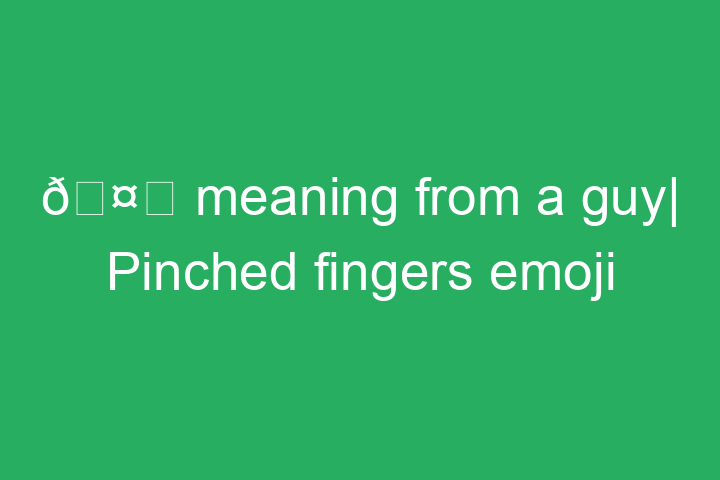 🤌 meaning from a guy| Pinched fingers emoji