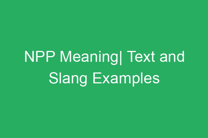 NPP Meaning| Text and Slang Examples