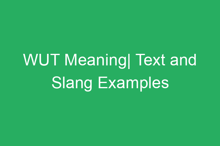 WUT Meaning| Text and Slang Examples